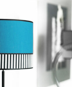 abat-jour tissu lampion bleu