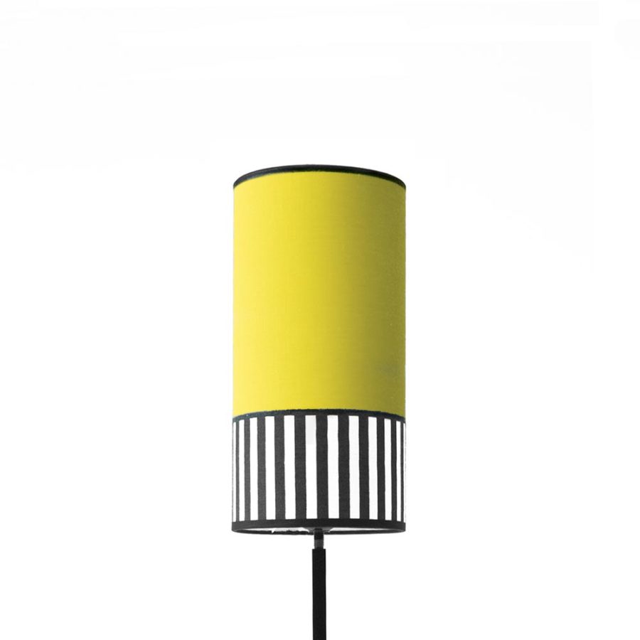abat-jour tissu tube jaune citron