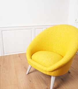 fauteuil en tissu kiwi jaune