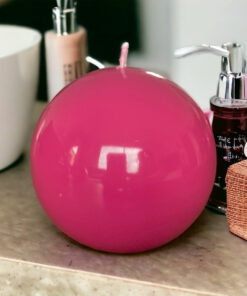 Bougie ronde artisanale fuchsia